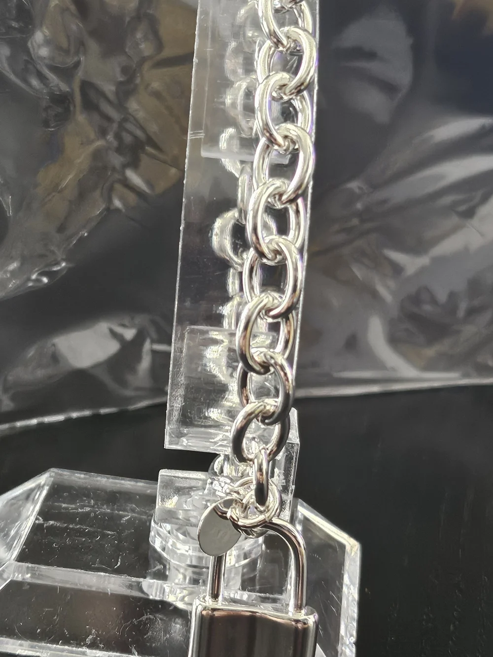 Silver Padlock Link Bracelet - Women's Accessory